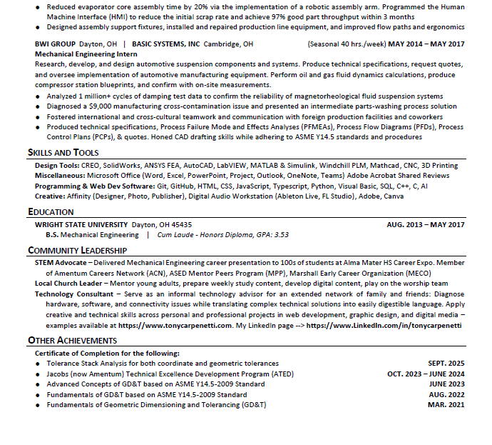 Resume Preview Page 2